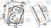 Bộ trao đổi nhiệt dầu-nước BMW Series 3 E46 E90 N46. Mã BMW: 11427508967. Mã Hella: 8MO376755-491