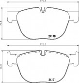 Má phanh trước BMW X5 E70. Mã BMW : 34116779293. Mã Hella: 8DB355012-541