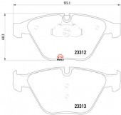 Má phanh trước BMW Series 5 E60, Series 7 E65 E66. Mã BMW: 34116794915. Mã Hella: 8DB355015-391