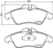 Bộ má phanh trước Mercedes Sprinter. Mã Mer: A0044205520. Mã Hella: 8DB355014-481