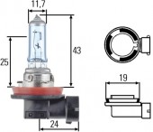 Bóng đèn H8. Mã Hella: 8GH008356-121