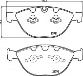 Má phanh trước BMW Series 7 E65 E66 2 piston. Mã BMW: 34116774258. Mã Hella: 8DB355006-551