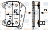 Bộ trao đổi nhiệt dầu máy Mercedes Sprinter. Mã Mer: 6461880301. Mã Hella: 8MO376726-321