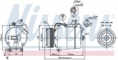 Máy nén điều hòa BMW Series 3 E46 318i, Series 5 E39 528i. Mã BMW: 64528362414 / 64528910459. Mã Nissens: 89034